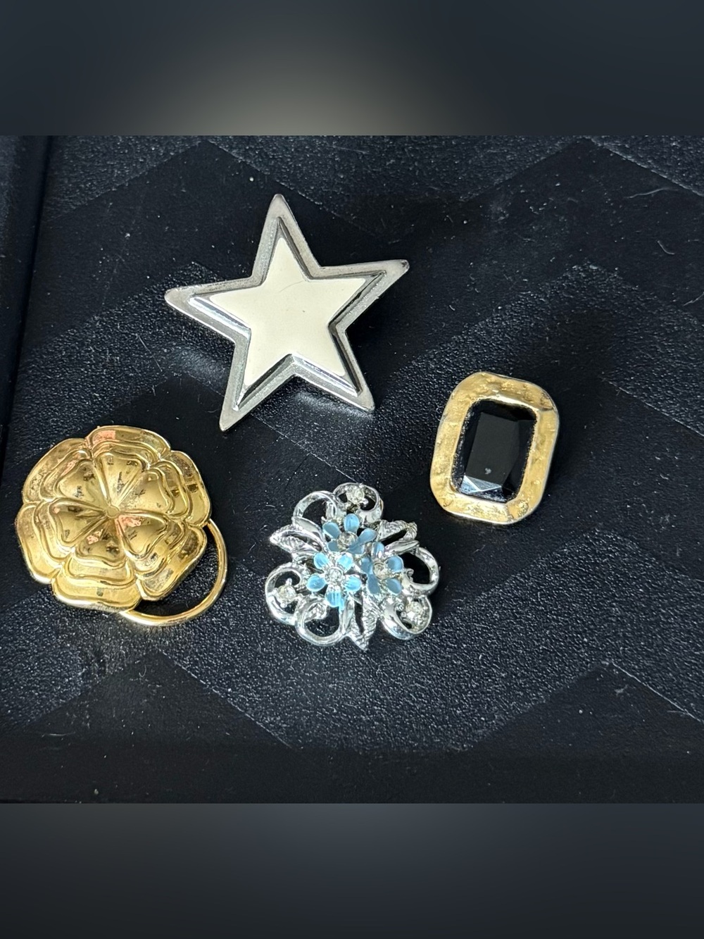 Gold and Silver Decorative Scarf Pins Set